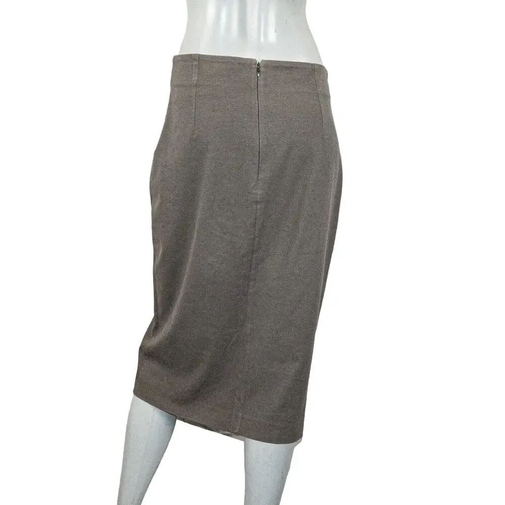 YOHJI YAMAMOTO Pencil Skirt tan gray cotton made in Italy size 48 32 - Picture 4 of 12